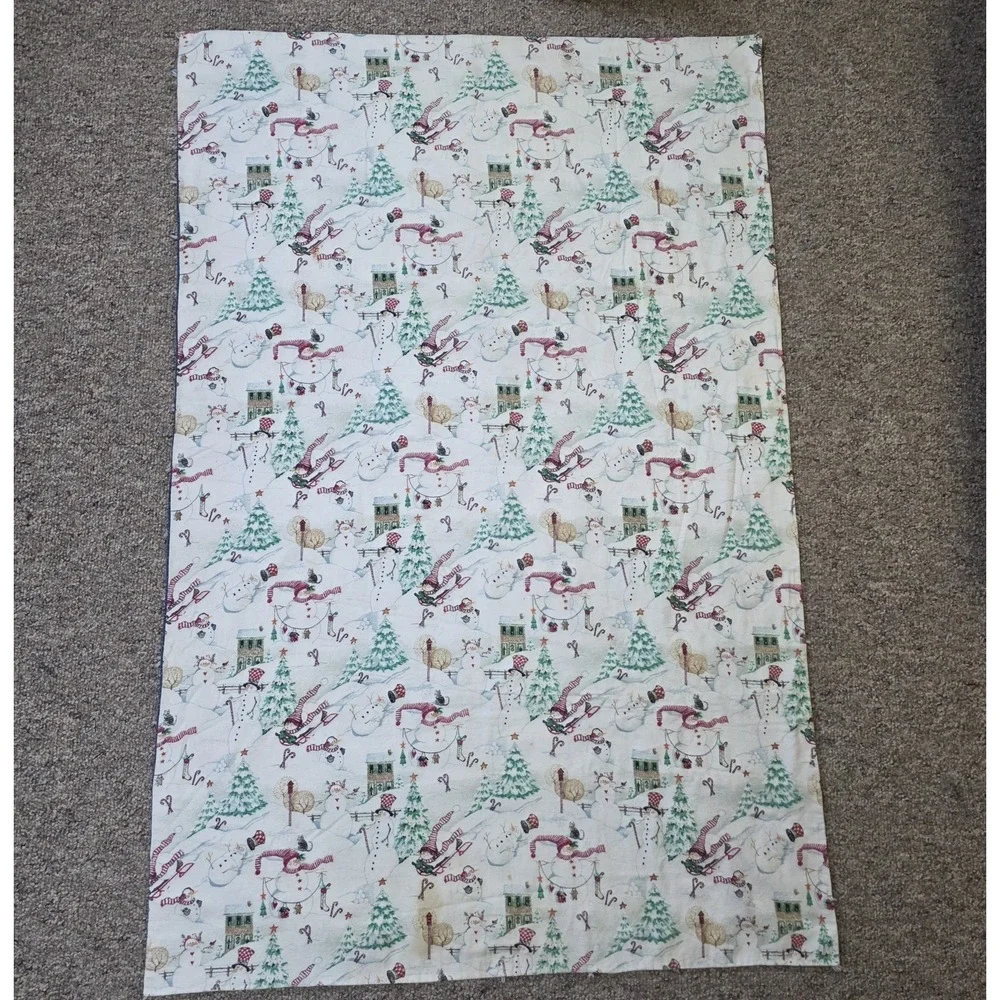 Reversible Quilt Christmas Snow Much Fun Snowman‎ Throw Blanket 65